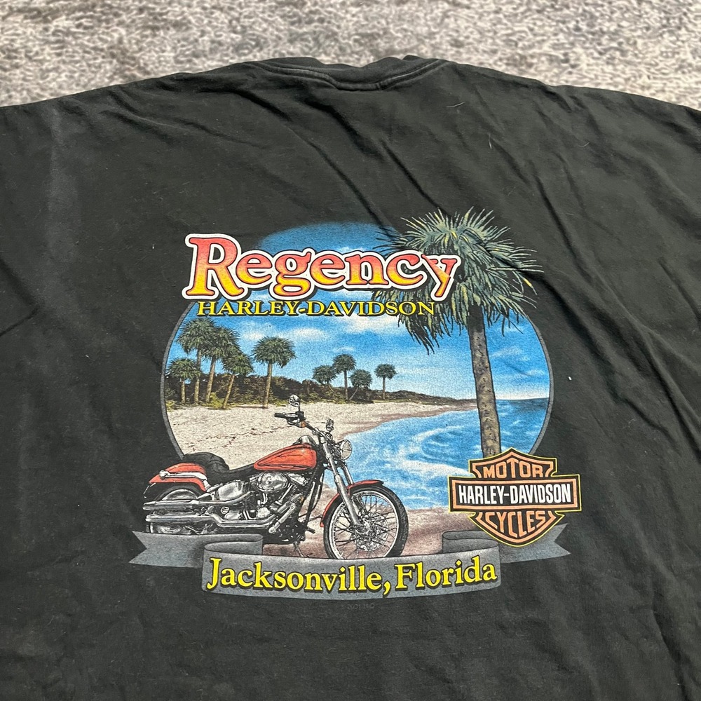 Vintage Harley Davidson Dragon T Shirt Mens 3XL Black Grunge Biker 2001 - Picture 4 of 10